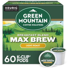 Green Mountain Breakfast Blend Max Brew cup—bright, balanced flavor for larger brews.