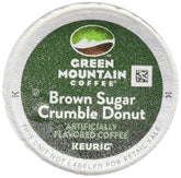 Green Mountain Coffee Brown Sugar Crumble Donut 18ct box for pantry storage and convenience.