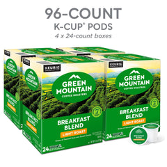 Breakfast Blend pod detail emphasizing freshness seal and single-serve convenience.