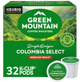 Green Mountain Coffee Roasters Colombia Select pod packshot for Keurig machines, showing consistent brews