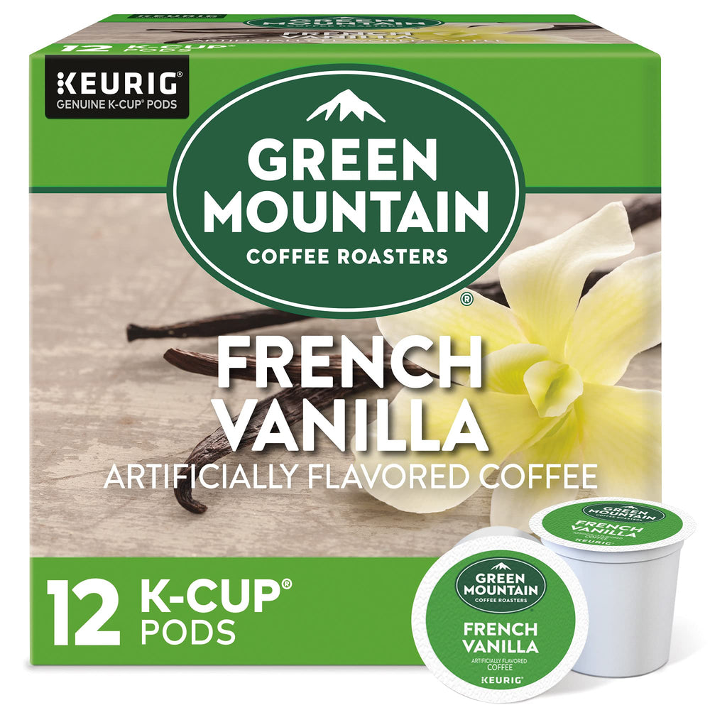 Green Mountain French Vanilla K-Cup pods deliver a rich vanilla aroma for busy mornings.