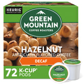 Green Mountain Hazelnut Decaf K-Cup pod close-up with rich aroma guidance