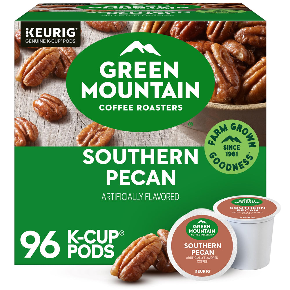 Green Mountain Coffee Southern Pecan Keurig pod with rich pecan aroma for breakfast flavor.