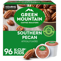 Green Mountain Coffee Southern Pecan Keurig pod with rich pecan aroma for breakfast flavor.