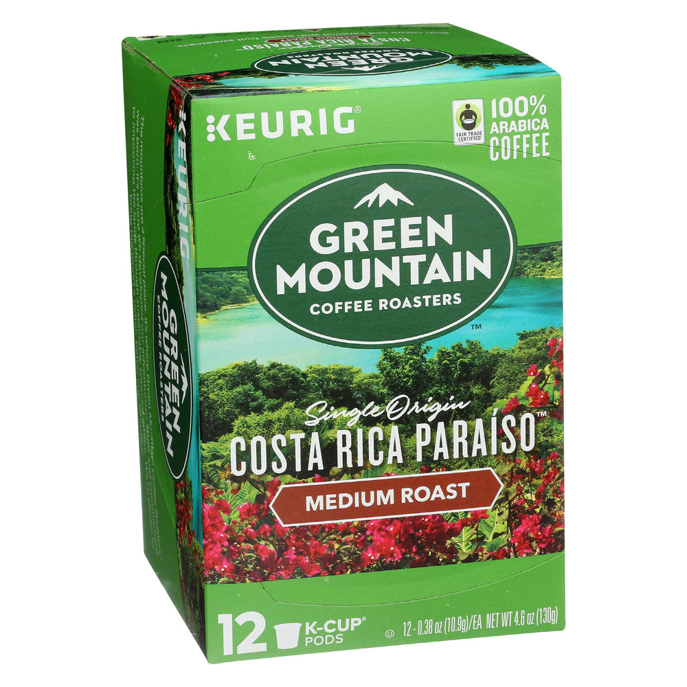 Green Mountain Costa Rica Paraiso K-Cup front packaging, ready for quick single-serve mornings.