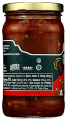 Green Mountain Gringo hot salsa with tortilla chips for bold snacking.
