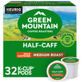 Green Mountain Half Caff box of pods for easy morning routines.
