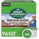Green Mountain Horizon blend pod closeup for a bold, convenient Keurig brew.