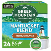 Green Mountain Nantucket Blend K-Cup pods offer a balanced medium roast for a smooth cup.