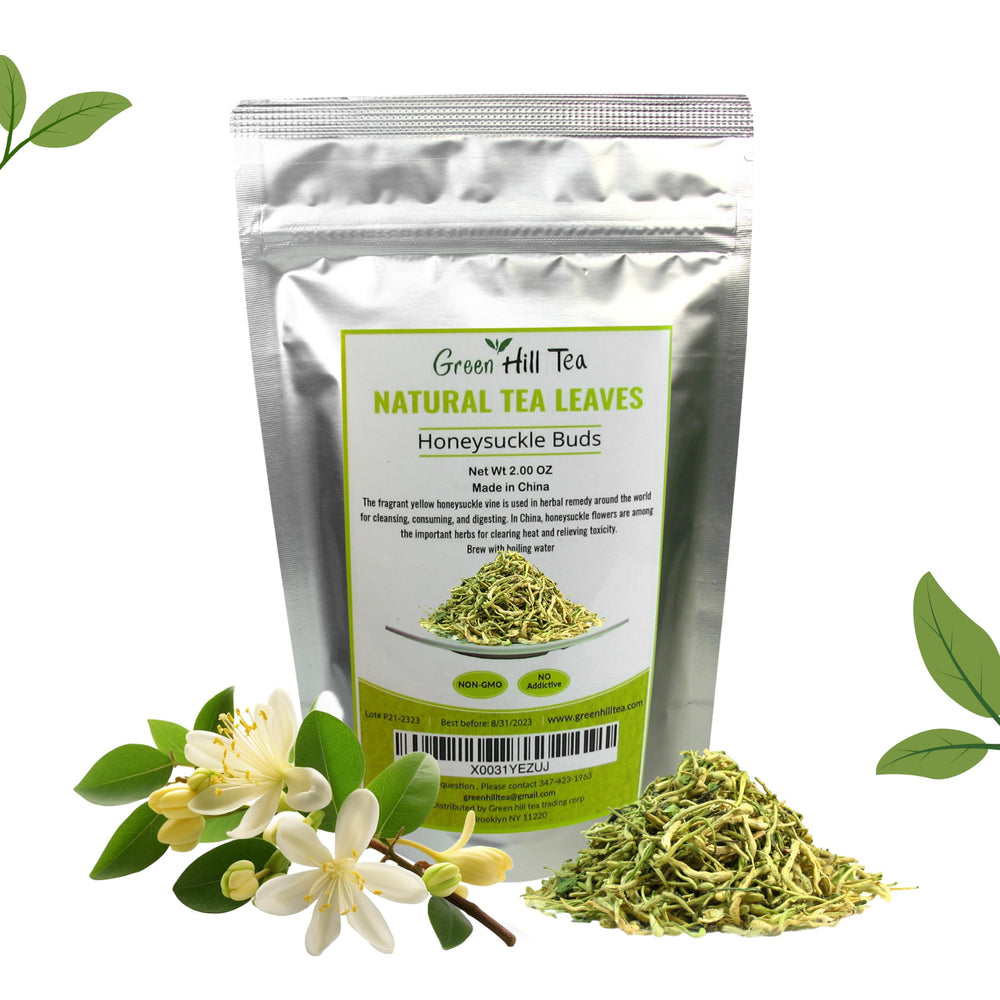 Greenhilltea honeysuckle dried buds arranged for a natural tea ritual