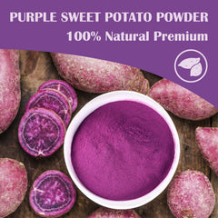 Grelim purple yam powder resealable bag for easy storage and freshness.