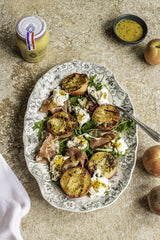 Grey Poupon Dijon 215g tasting dish closeup showing versatile pairing