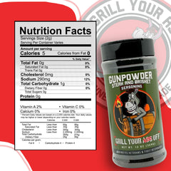 Grill Your Ass Off Gunpowder Seasoning ingredients closeup showing natural spices.