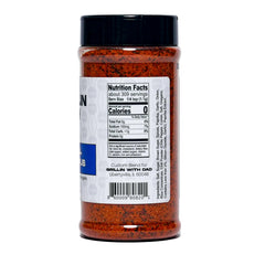 Grillin With Dad All Purpose Rub bottle back highlighting ingredients and USA-made quality