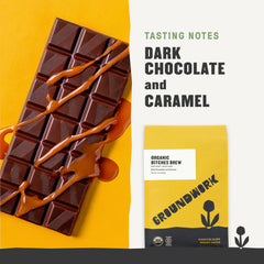 Groundwork B*tches Brew signature blend close-up showing rich chocolate and caramel notes