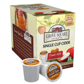 Grove Square Cider caramel-apple-cups ready to brew warm autumn flavor at home.