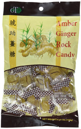 GT Amber Ginger Rock Candy 2-Pack front view, vibrant amber color and natural ginger flavor.