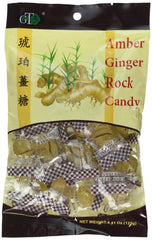 GT Amber Ginger Rock Candy 2-Pack front view, vibrant amber color and natural ginger flavor.