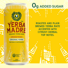 Non-carbonated Yerba Madre energy option without added sugar.