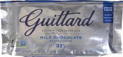 Guittard Milk Chocolate Baking Chips — close-up showing creamy texture.