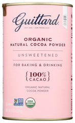 Guittard Organic Cocoa Powder 8 oz front label, rich aroma for baking.