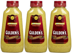 Gulden's Spicy Brown Mustard bottle showing bold flavor ideal for sandwiches and sauces