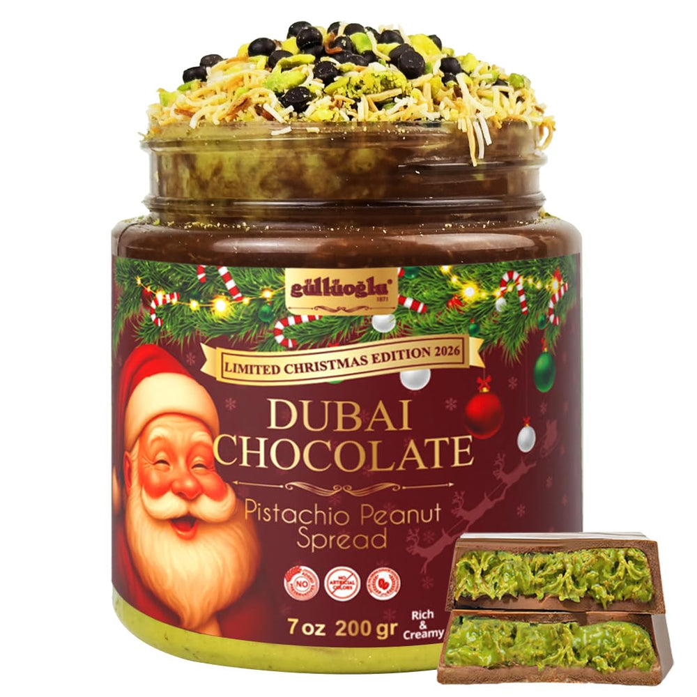 Gulluoglu Christmas Edition jar front view, ideal for festive gifting.