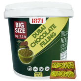 Gulluoglu Dubai Chocolate Filling jar with pistachio cream and kadayif crunch for desserts