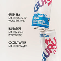 GURU Zero Sugar Strawberry Watermelon can pairs fruity notes with hydration from coconut water