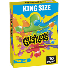 Gushers King Size Tropical pouch front, ideal for sharing at parties.