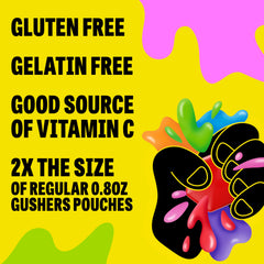 Gushers King Size Tropical pouch stacked, convenient bulk snack for families.