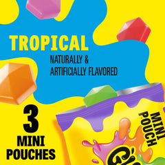 Close-up of Gushers juicy center bursting with tropical flavor.
