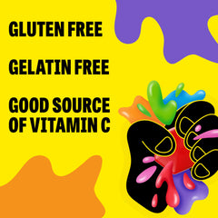 Nutrition panel on Gushers packaging highlights vitamin C per serving.