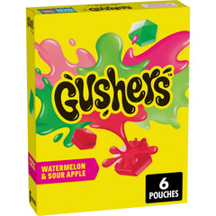 Gushers-watermelon-sour-apple-pouches provide a fun lunchbox snack for kids.