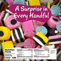 Gustaf's Allsorts Jelly Buttons – chewy fruity centers for a playful bite.