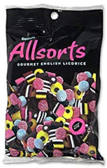 Gustaf's AllSorts licorice peg bag front view with assorted flavors.