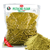 GUSTO ETNA Pistachio Flour packaging highlights a premium gluten-free baking option.