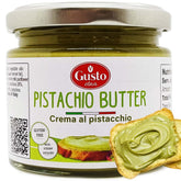 GUSTO ETNA Pistachio Cream tub highlighting premium Sicilian pistachios for spreads.