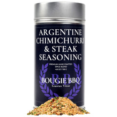 Gustus Vitae Argentine Chimichurri bottle pour—perfect for finishing steaks and grilled veggies.