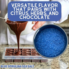 Gustus Vitae Blue Spirulina Sea Salt on pizza elevates color and flavor.