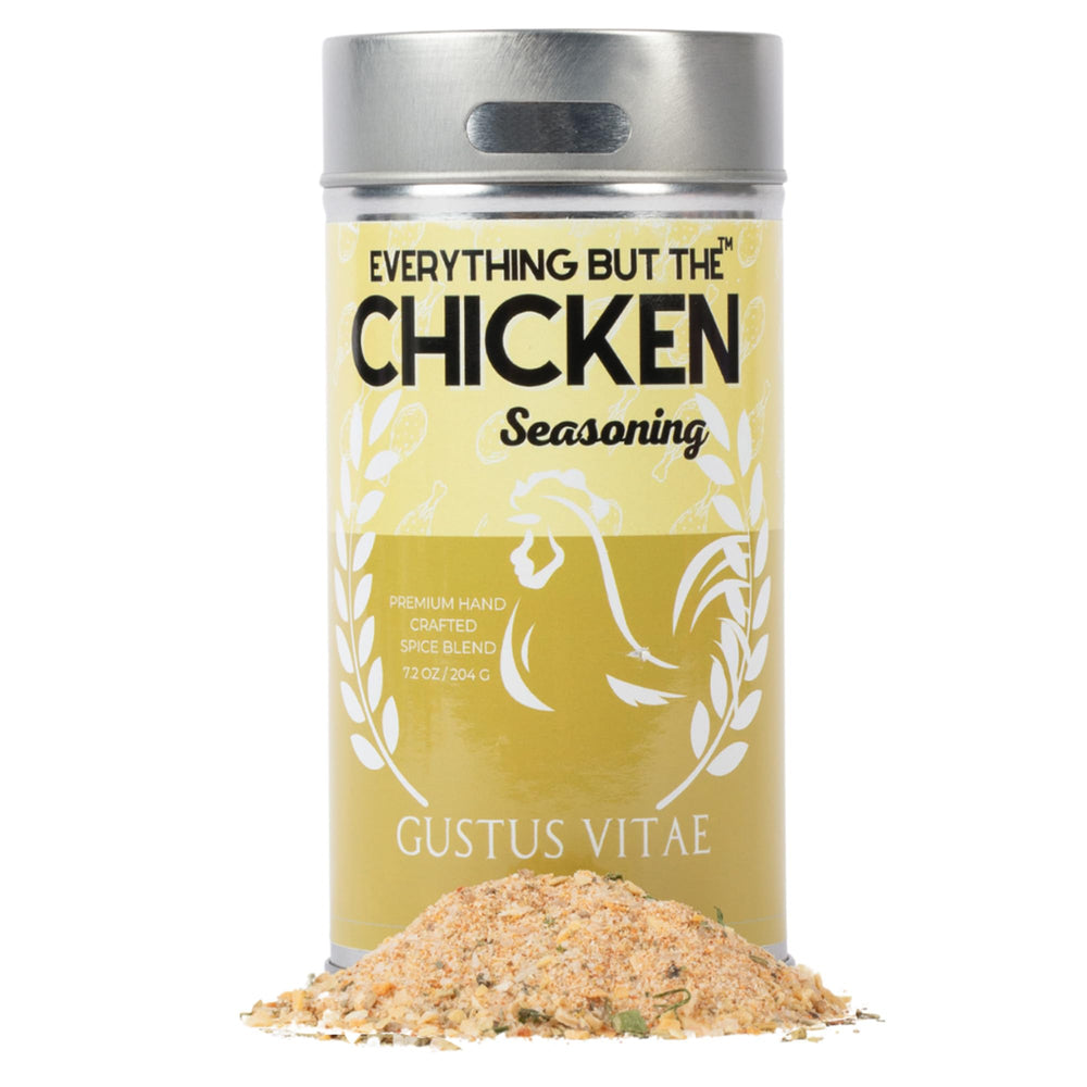 Gustus Vitae Everything But The Chicken Seasoning bottle for enhanced chicken flavor
