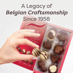 Guylian hazelnut pralines with Mediterranean nuts offer refined flavor.