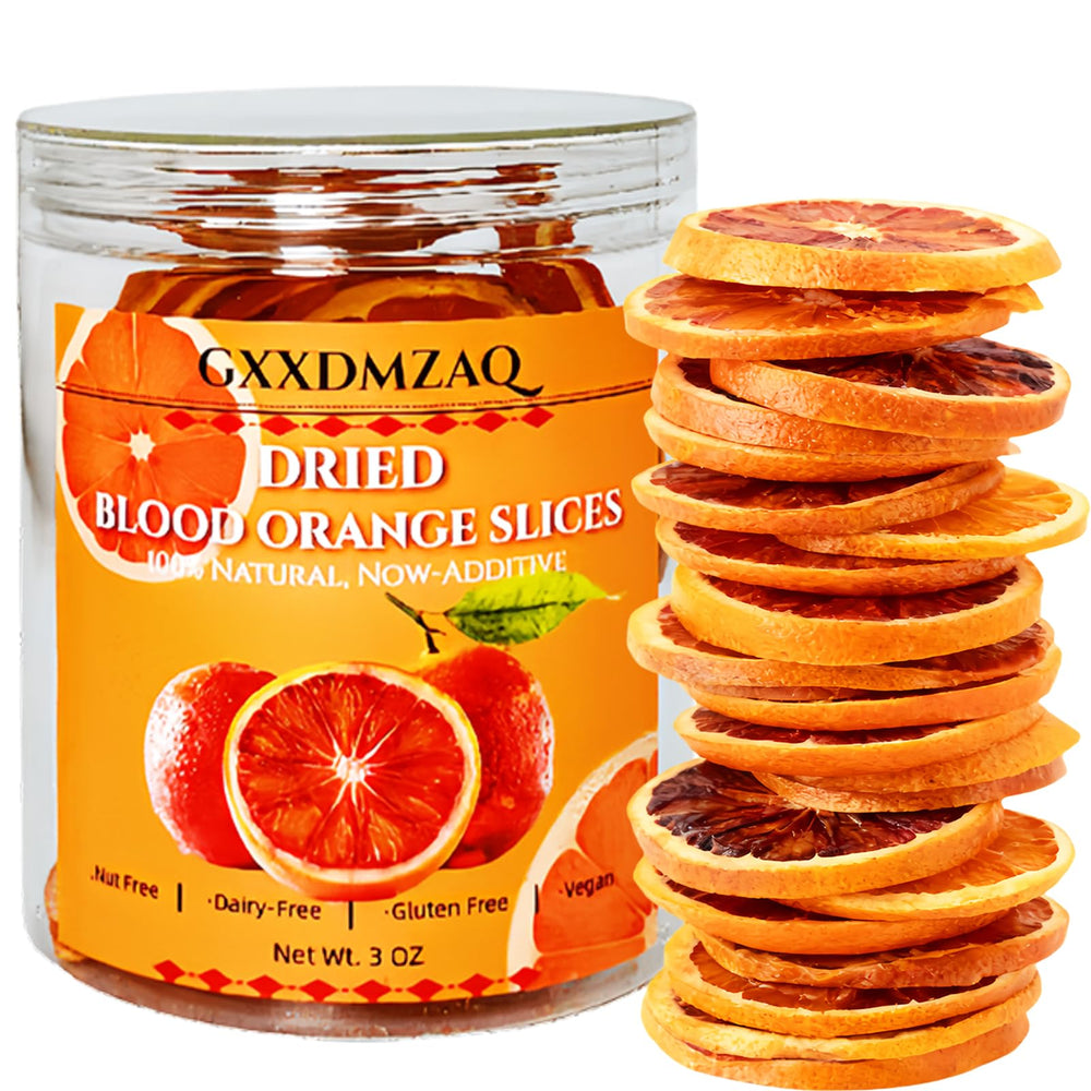 GXXDMZAQ blood orange slices in jar ideal for cocktail garnishes and tea infusions.