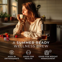 Gya Tea Co Berry Bliss pod hot or iced presentation for refreshing berry notes
