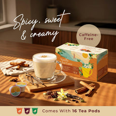 Gya Tea Co creamy vanilla chai latte pour in a mug