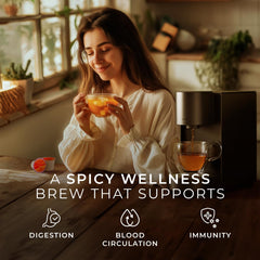Gya Tea Co lemon-ginger aroma pod suggests bright, comforting flavor