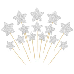 Gyufise 42Pcs Little Star Cupcake Toppers ready to insert for instant cake decor.