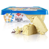 Haddar vanilla halva packaging displaying premium sesame paste ready to savor