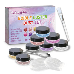 HAIOLORPRO edible glitter cocktail-jar adds luminous color to drinks and desserts.