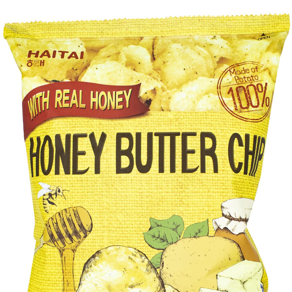 Haitai Honey Butter Chips Original 3-pack hero image, ideal for movie night snacking.